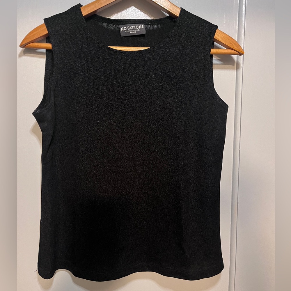 Notations Petite Black Sleeveless Shell Top